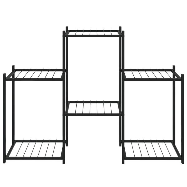 vidaXL Flower Stand 83x25x60 cm Black Iron