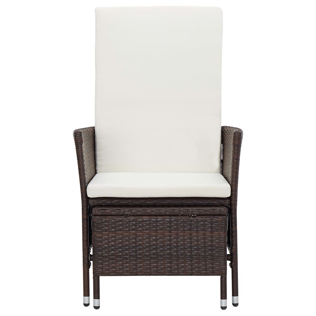 vidaXL 2 Piece Garden Lounge Set with Cushions Poly Rattan Brown