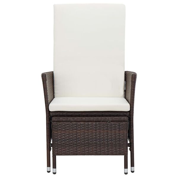 vidaXL 2 Piece Garden Lounge Set with Cushions Poly Rattan Brown