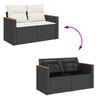 vidaXL 6 Piece Garden Sofa Set with Cushions Black Poly Rattan