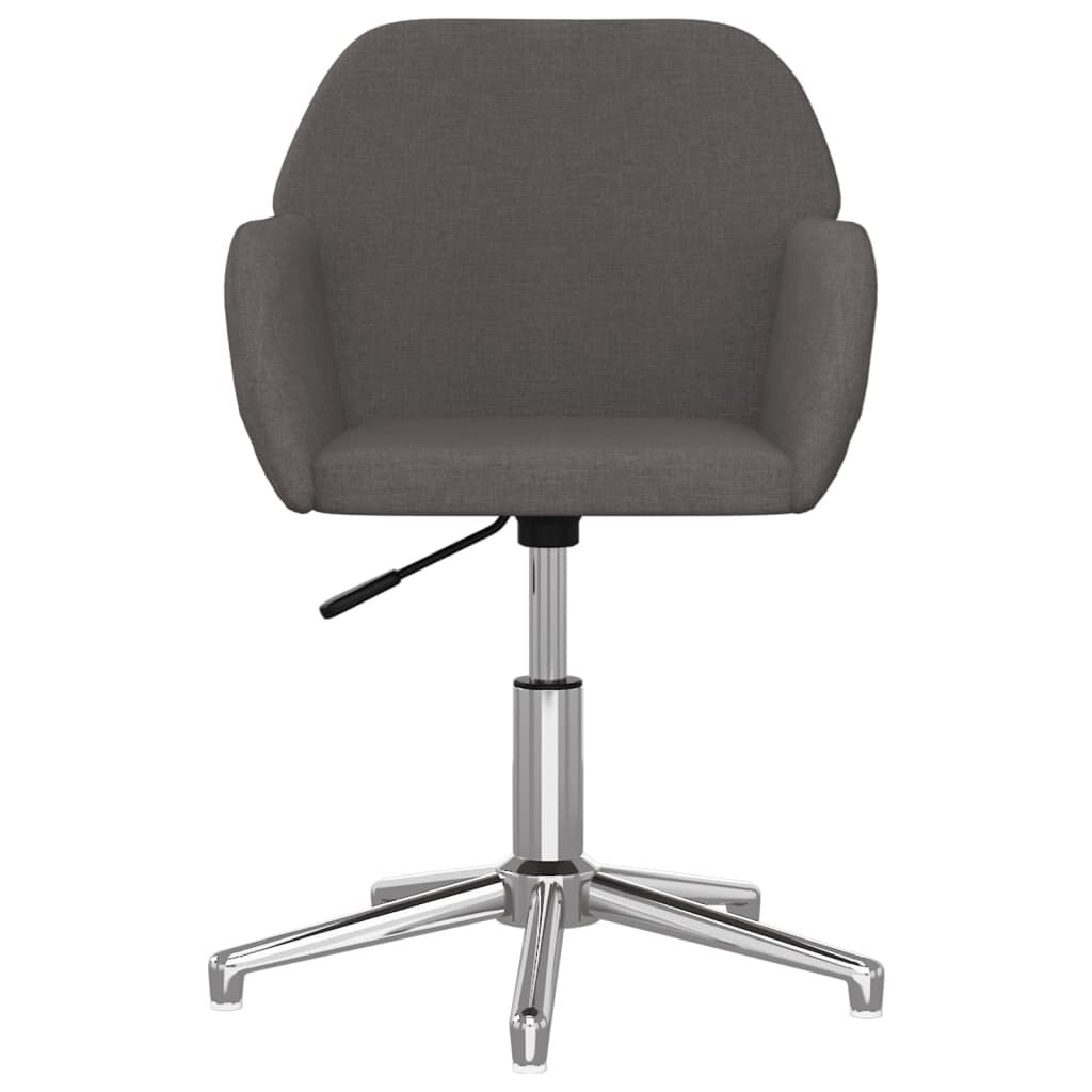 vidaXL Swivel Dining Chairs 2 pcs Dark Grey Fabric