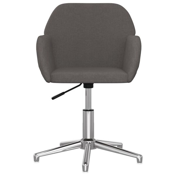 vidaXL Swivel Dining Chairs 2 pcs Dark Grey Fabric