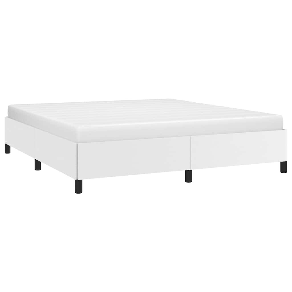 vidaXL Bed Frame without Mattress White California King Faux Leather