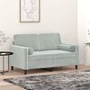 vidaXL Throw Pillows 2 pcs Light Grey Diameter 15x50 cm Velvet