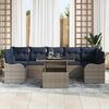 vidaXL Garden Sofa Set with Cushion 8 pcs Grey Poly rattan
