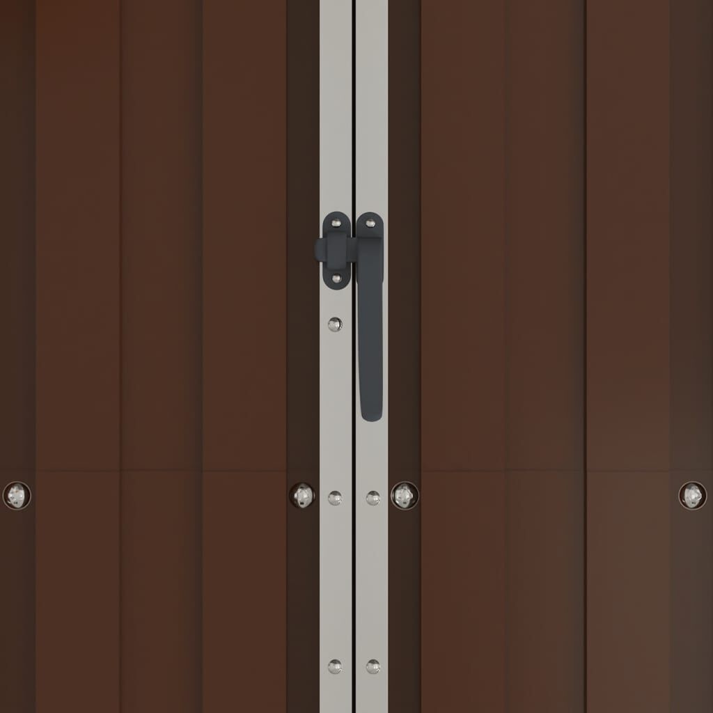 vidaXL Garden Shed Brown 116x45x175 cm Galvanised Steel
