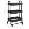 vidaXL 3-Tier Trolley Black 43x34x79 cm Steel