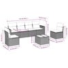 vidaXL 7 Piece Garden Sofa Set with Cushions Grey Poly Rattan