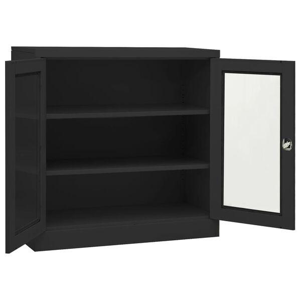vidaXL Office Cabinet with Planter Box Anthracite 90x40x113 cm Steel