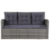 vidaXL 6 Piece Garden Lounge Set with Cushions Poly Rattan Grey