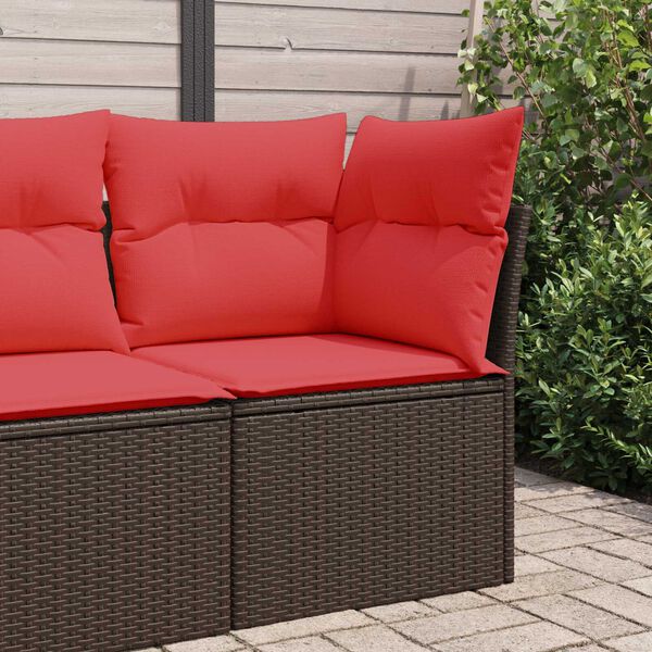 vidaXL Garden Sofa with Cushion Brown 62 x 62 x 69cm Poly Rattan