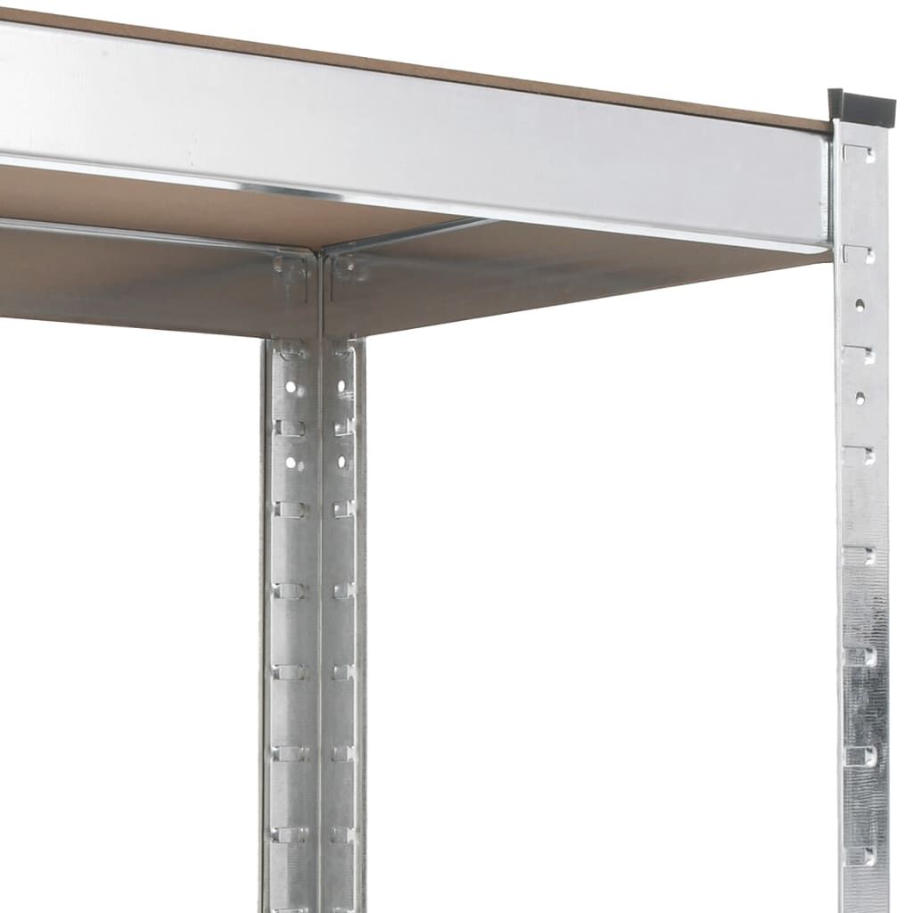 vidaXL 5-Layer Heavy-duty Shelves 2 pcs Silver Steel&Engineered Wood