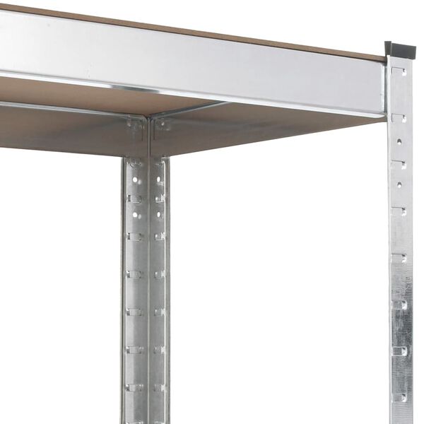 vidaXL 5-Layer Heavy-duty Shelves 2 pcs Silver Steel&Engineered Wood
