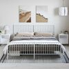 vidaXL Metal Bed Frame without Mattress with Footboard White 183x213cm