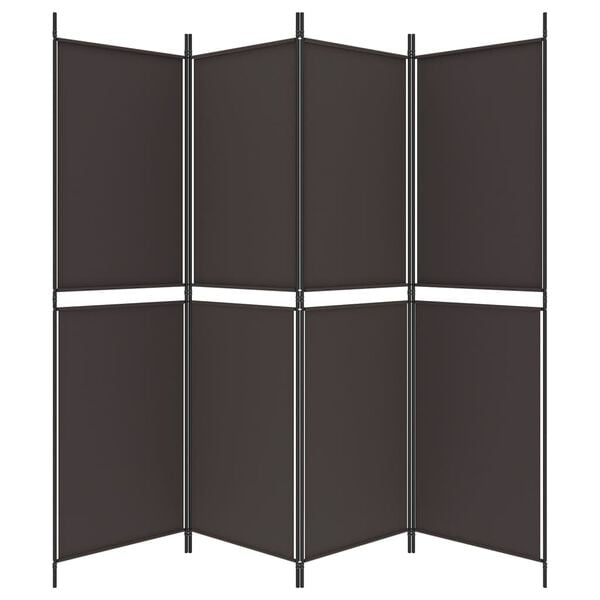 vidaXL 4-Panel Room Divider Brown 200x180 cm Fabric