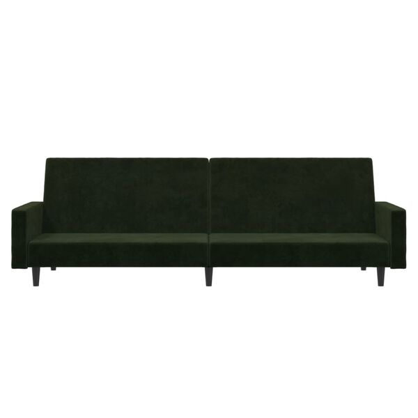 vidaXL 2-Seater Sofa Bed Dark Green Velvet