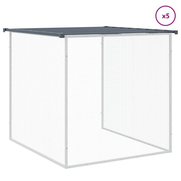 vidaXL Chicken Cage with Roof Anthracite 603x98x90 cm Galvanised Steel