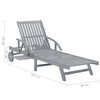 vidaXL Garden Sun Lounger with Cushion Solid Acacia Wood