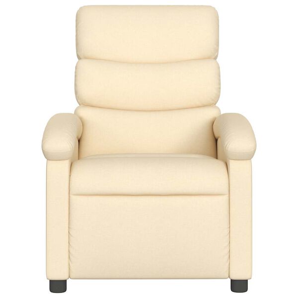 vidaXL Massage Recliner Chair Cream Fabric