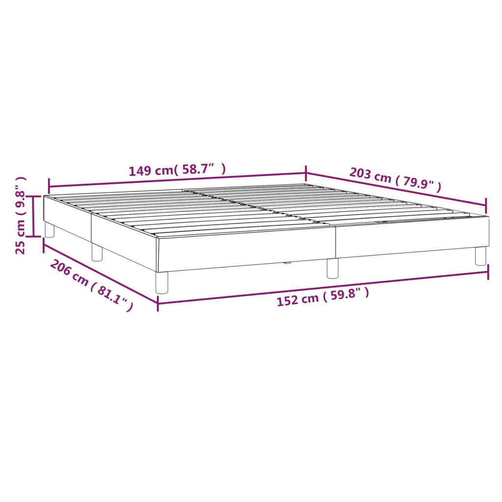 vidaXL Bed Frame without Mattress Light Grey Queen Fabric (US Only)