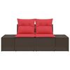 vidaXL Garden Sofa with Cushion 184 x 62 x 69 cm Poly Rattan