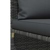 vidaXL Sectional Corner Sofa with Cushions Grey Poly Rattan