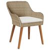vidaXL Garden Dining Set with Cushion 3 pcs Beige Poly Rattan