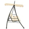 vidaXL Outdoor Convertible Swing Bench with Canopy Sand White