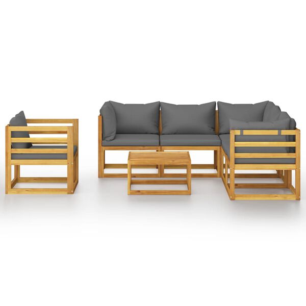 vidaXL 7 Piece Garden Lounge Set with Cushion Solid Acacia Wood