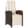 vidaXL Reclining Garden Chairs 2 pcs with Footrest Brown Poly Rattan