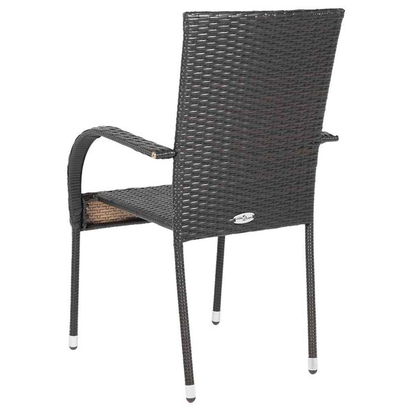 vidaXL Stackable Outdoor Chairs 6 pcs Poly Rattan Brown