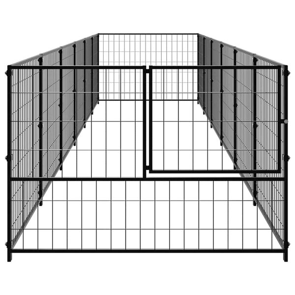 vidaXL Dog Kennel Black 6 m&sup2; Steel