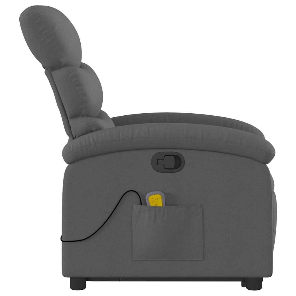 vidaXL Stand up Massage Recliner Chair Dark Grey Fabric