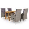 vidaXL 5 Piece Garden Dining Set Grey