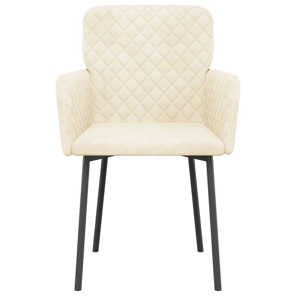 vidaXL Dining Chairs 2 pcs Cream Velvet