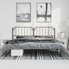 vidaXL Metal Bed Frame without Mattress with Headboard Black 183x213cm