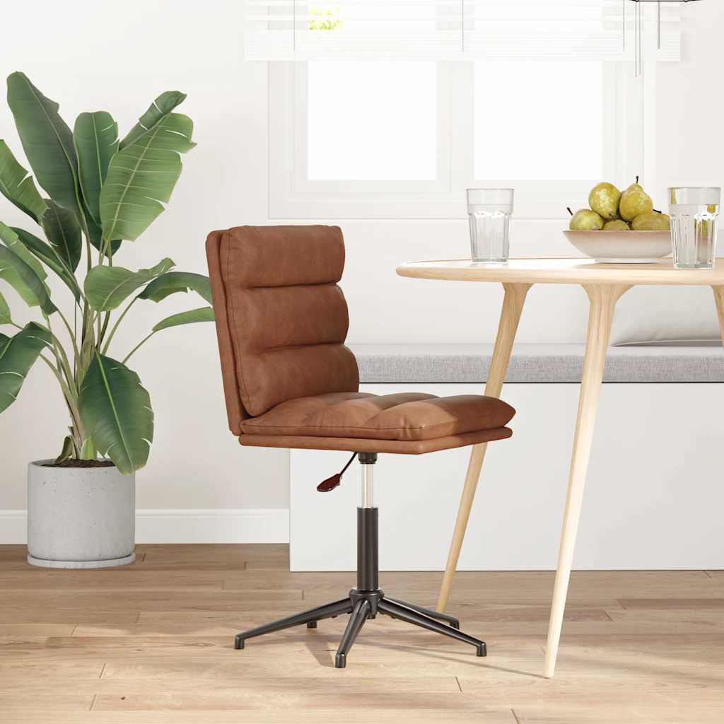 vidaXL Dining Chair Brown Faux Leather