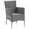 vidaXL 5 Piece Garden Dining Set with Cushions Poly Rattan Grey