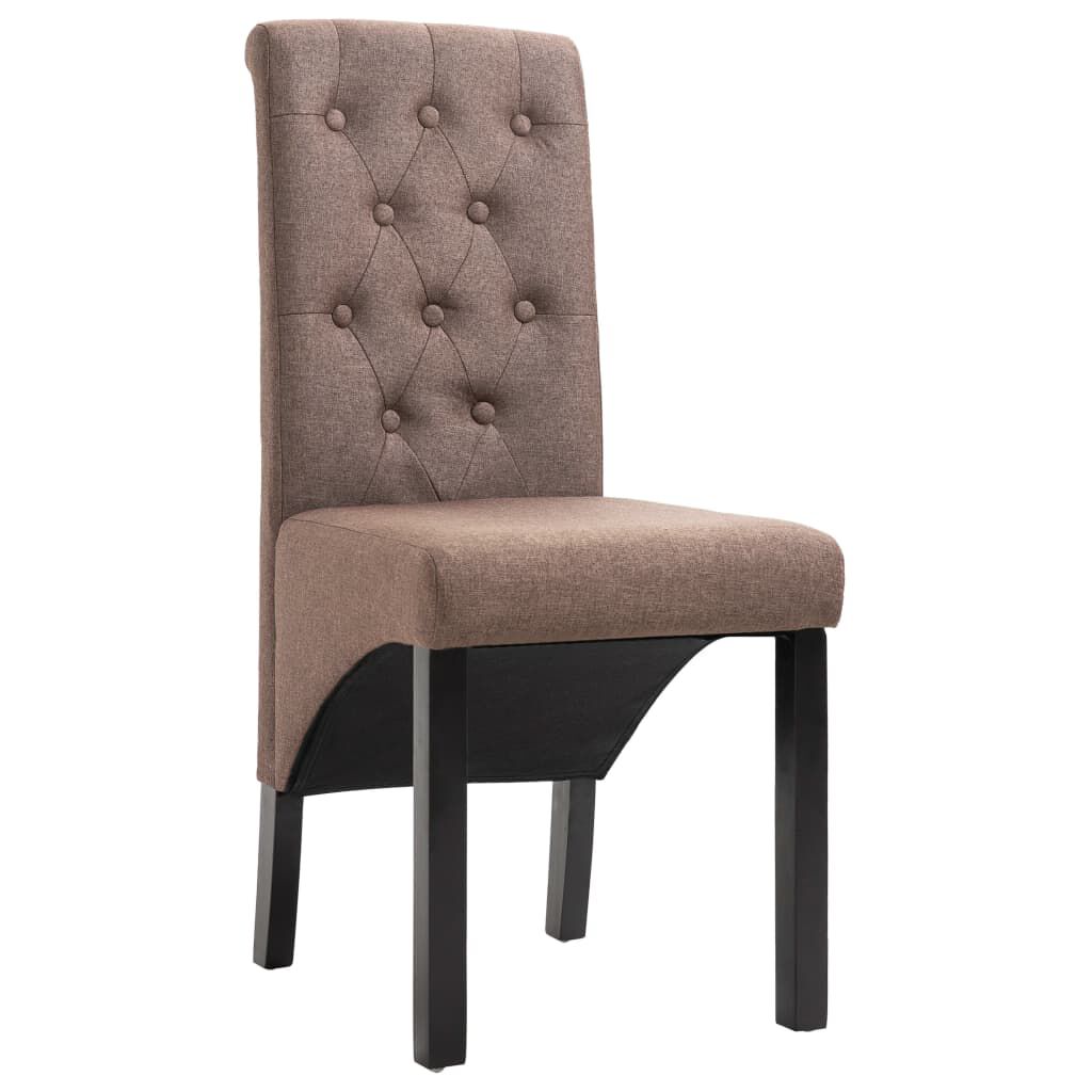 vidaXL Dining Chairs 2 pcs Brown Fabric