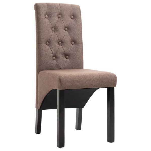 vidaXL Dining Chairs 2 pcs Brown Fabric