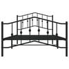 vidaXL Metal Bed Frame without Mattress with Footboard Black 100x200cm