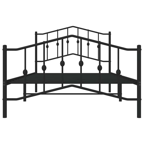 vidaXL Metal Bed Frame without Mattress with Footboard Black 100x200cm