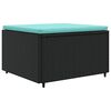 vidaXL 7 Piece Garden Lounge Set with Cushions Black Poly Rattan