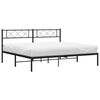 vidaXL Metal Bed Frame without Mattress with Headboard Black 183x213cm
