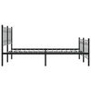 vidaXL Metal Bed Frame without Mattress with Footboard Black 150x200cm
