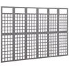 vidaXL 6-Panel Room Divider/Trellis Solid Fir Wood Grey 242.5x180 cm