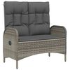 vidaXL 5 Piece Garden Dining Set with Cushions Grey Poly Rattan