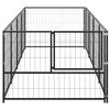 vidaXL Dog Kennel Black 4 m&sup2; Steel