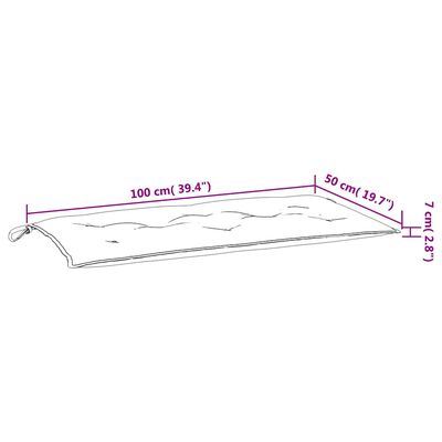 vidaXL Garden Bench Cushions 2pcs Black Check Pattern 100x50x7cm Fabric