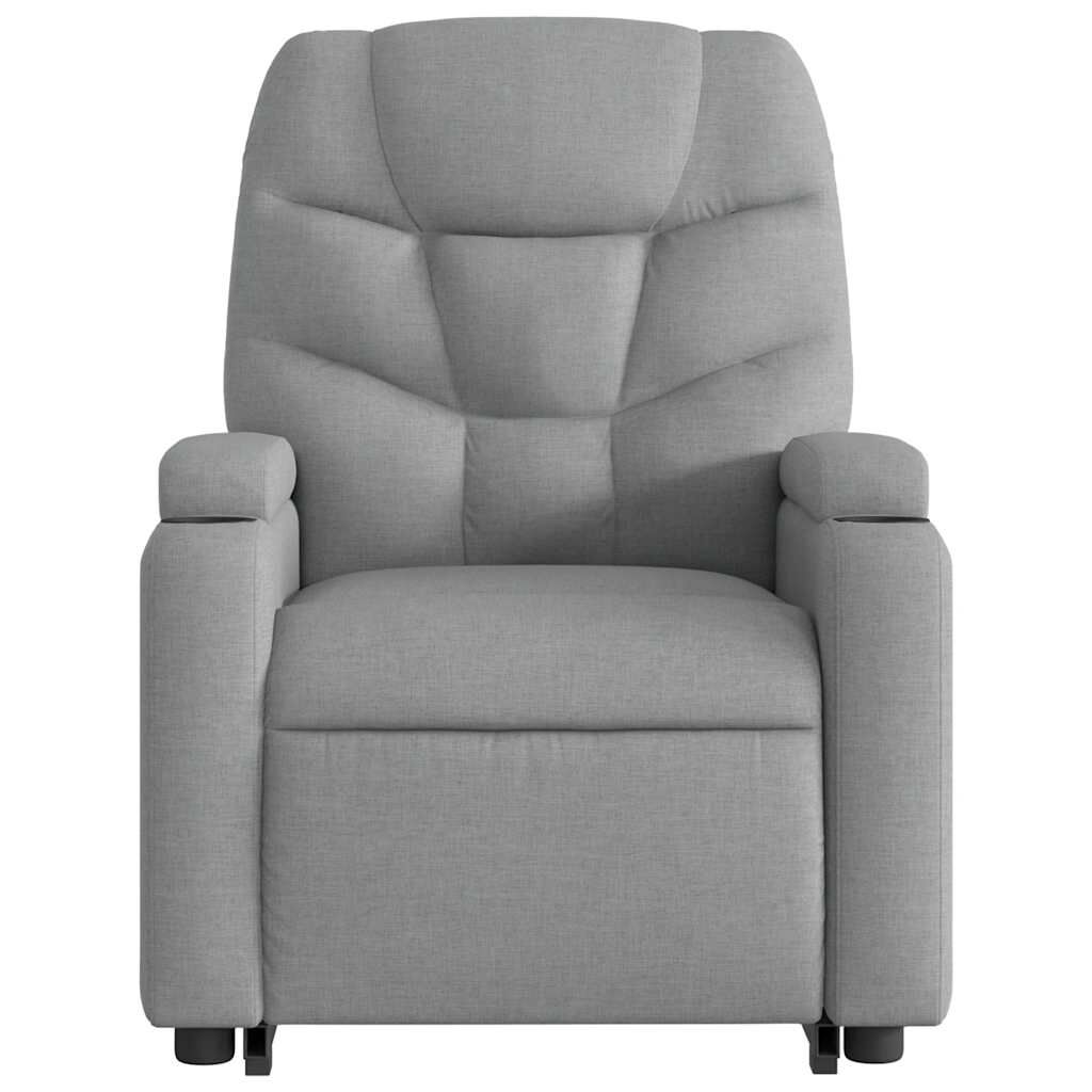vidaXL Stand up Massage Recliner Chair Light Grey Fabric